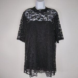 Torrid Black Lace Blouse/Short Sleeve Top Size 2